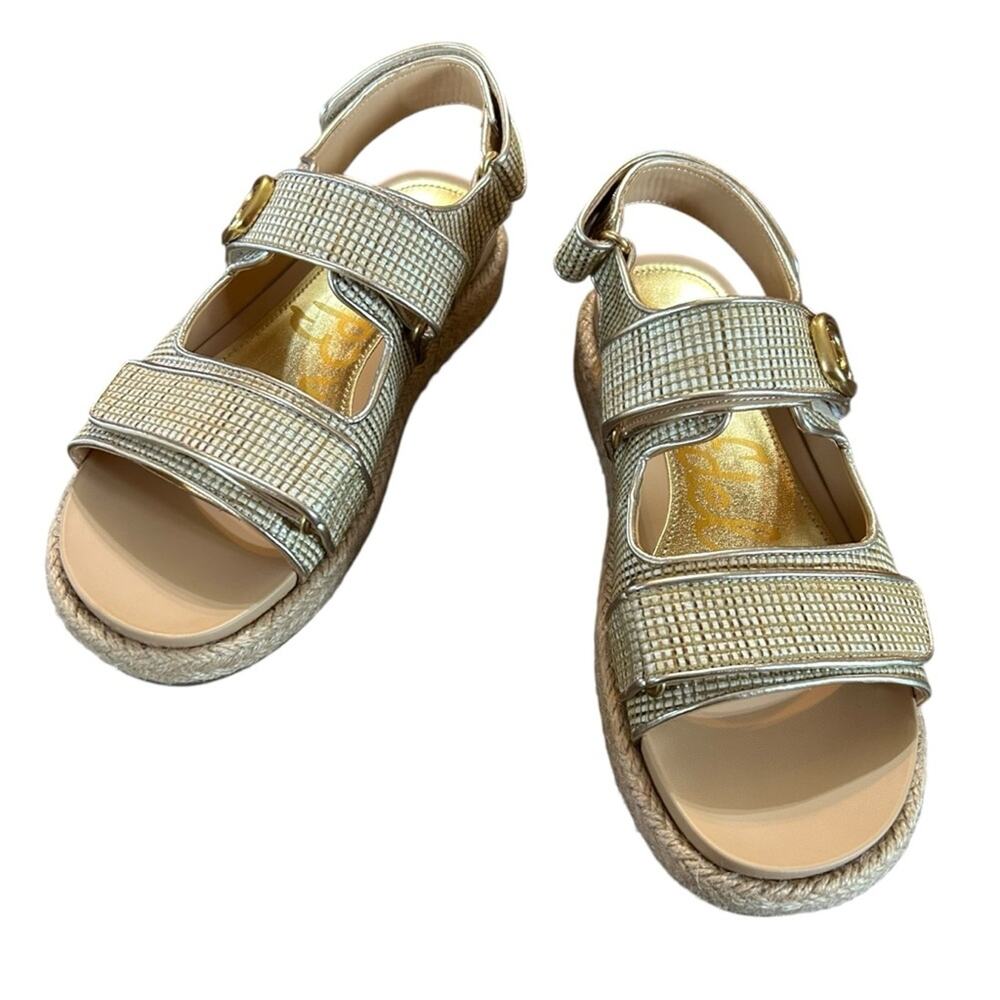 Sam Edelman Arlo Strappy Faux Raffia Sandals NEW 8.5